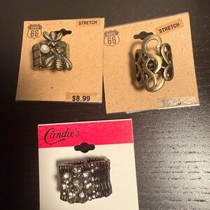 Route 66 Gold Stretch  and Candie’s Set rings .